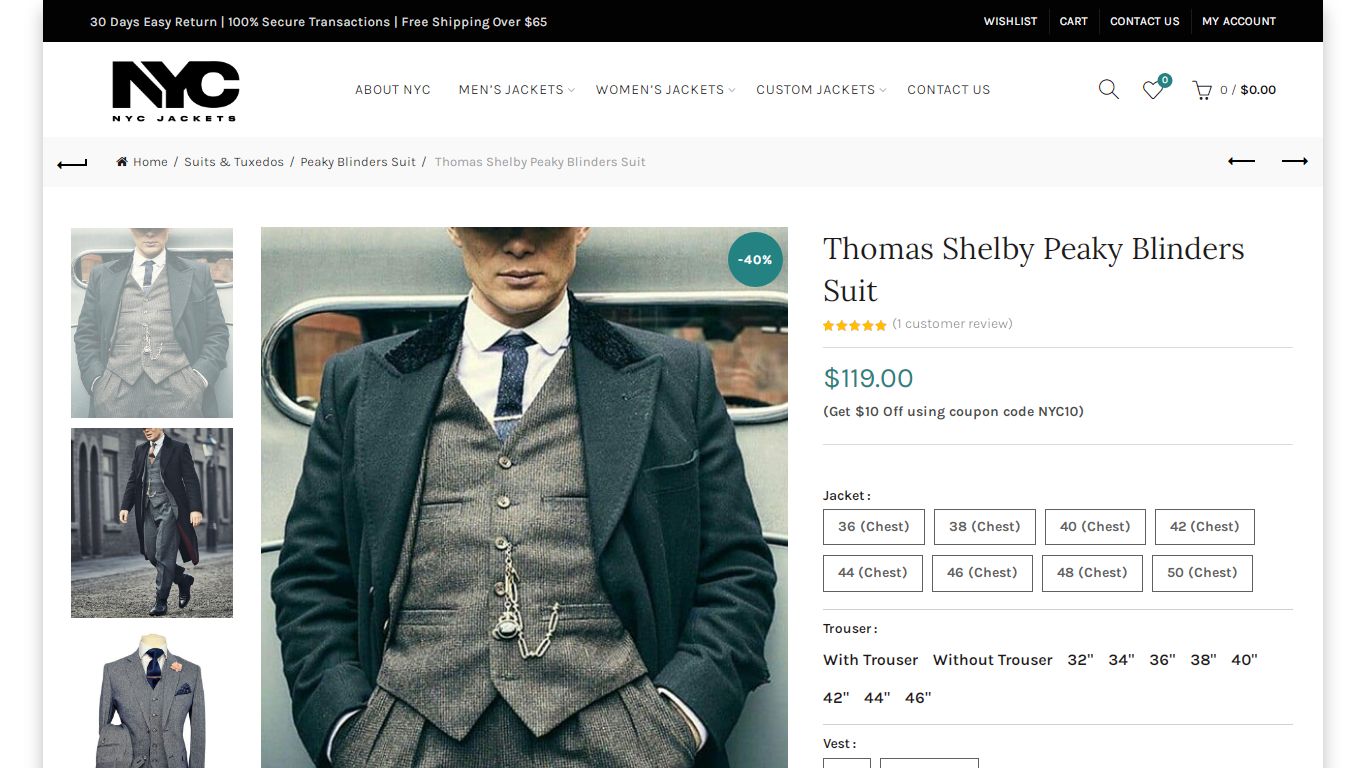 3 piece Thomas Shelby Peaky Blinders Suit - NYCJackets